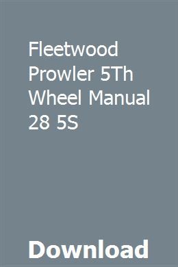 Fleetwood Prowler Manuals