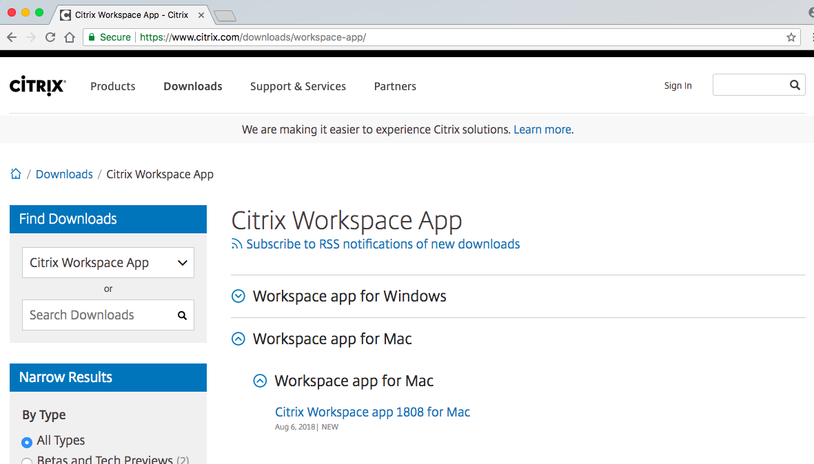 Citrix workspace mac os catalina